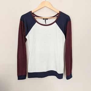Nollie Tee size Small burgundy, navy, neutral